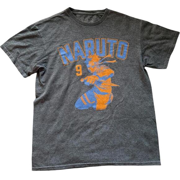 Naruto Shippuden Collection Gray Graphic T-Shirt Size M Anime Ninja Action Tee - Picture 1 of 6